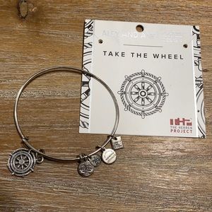 Alex and Ani adjustable silver wheel bracelet